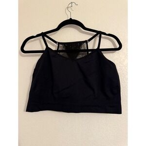 Cacique Black Lace Bralette Plus Size 26/28 Racerback Strappy Comfort